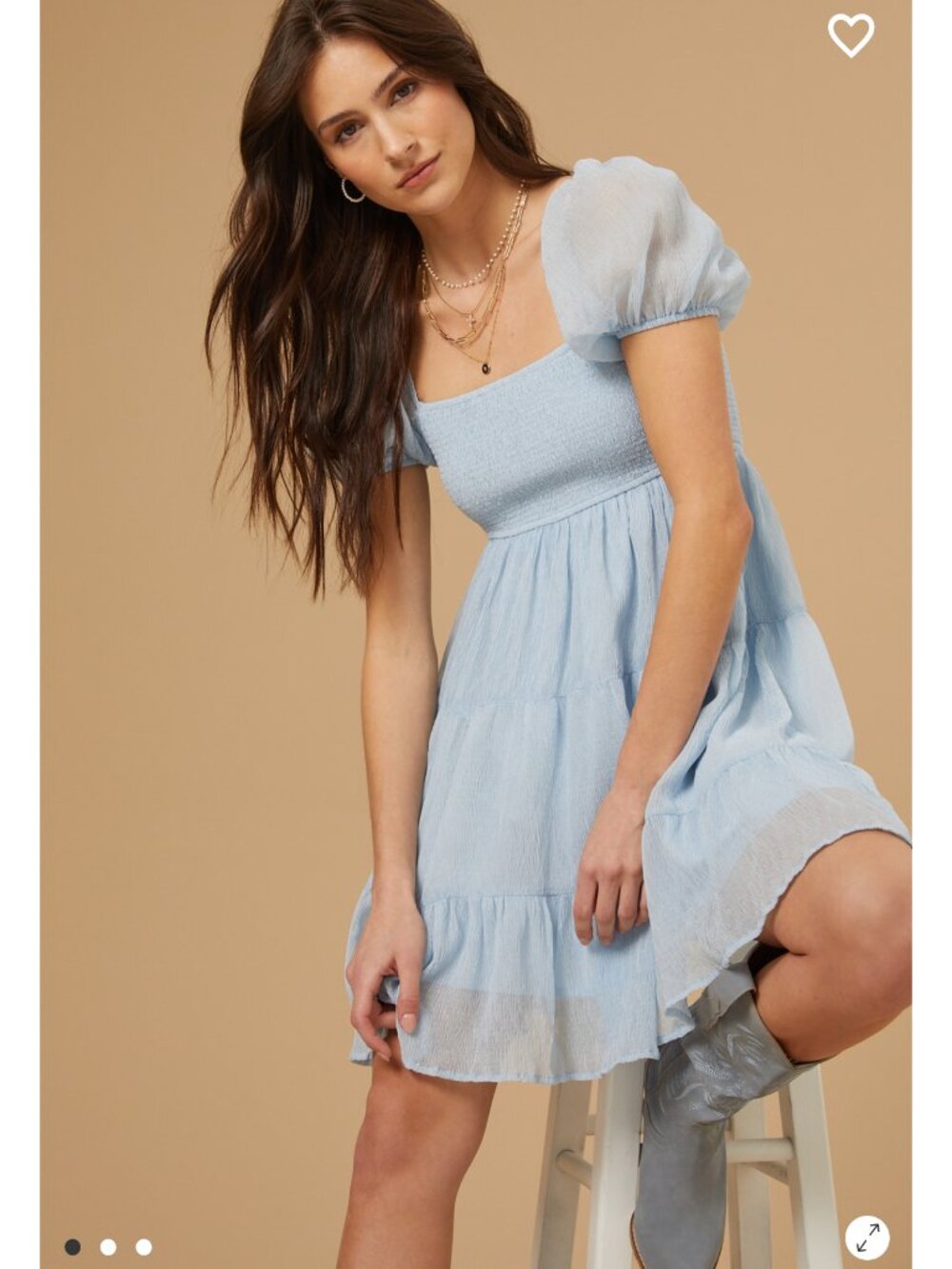 Altar'd State Leigha Puff Sleeve Dress NWT